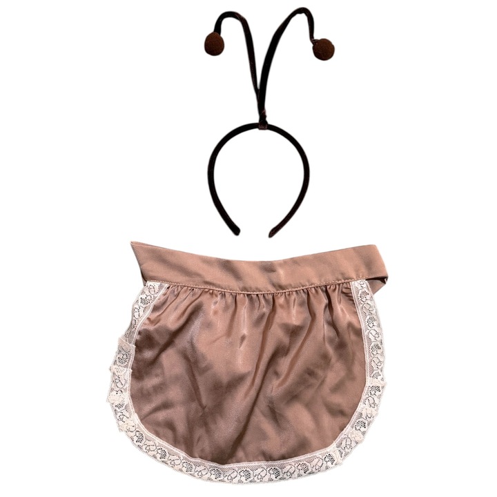 Set 2 accesorii costum furnica, sort bej cu antene maro, marime universala