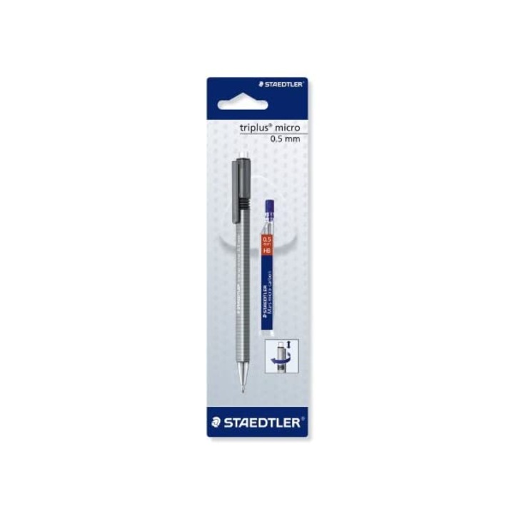 Creion mecanic STAEDTLER, plastic, negru, set 1 bucata, include 12 mine