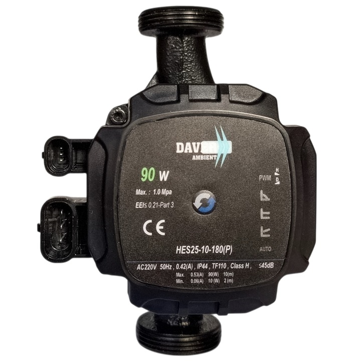 Kit Eficienta Smart, Daver, cu pompa electronica Low Energy PWM+ 25/10-180, 90W si controler WiFi de temperatura cu senzor de imersie, 220V / 50Hz