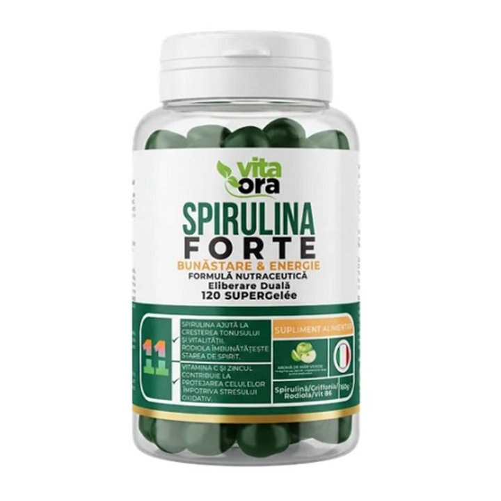 Supliment alimentar jeleuri Spirulina forte, Vita Ora, 120 jeleuri, multivitamine, pentru energie