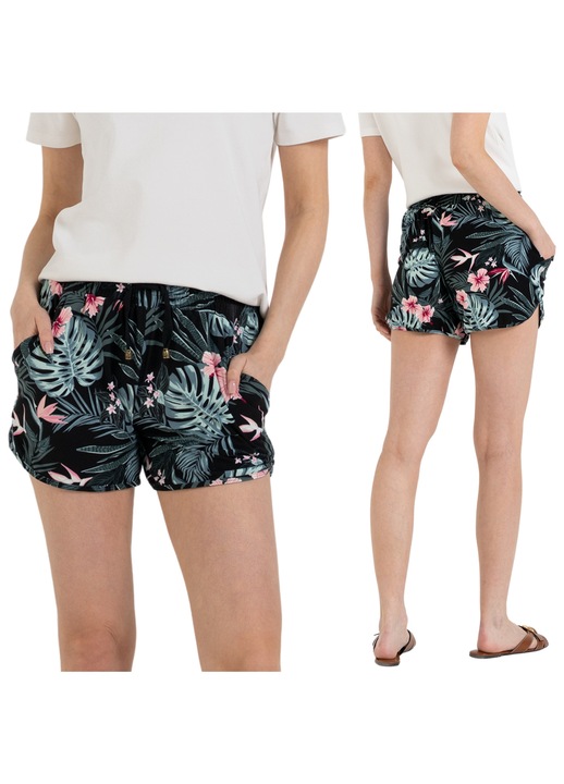 Női rövidnadrág, Moraj, Fekete, Poliészter/Elasztán