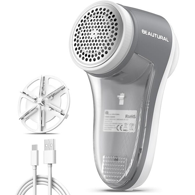 Aparat de curățat scame Beautural, reîncărcabil, 6 lame, 9000 rpm, culori variate