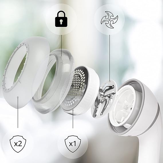Aparat de curățat scame Duronic, reîncărcabil, maner reglabil, inox, 40ml