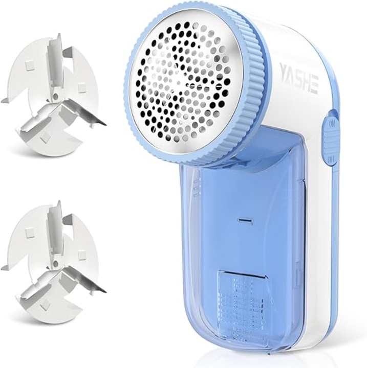 Aparat pentru indepartarea scamelor YASHE, 3 lame inoxidabile inlocuibile, portabil, functioneaza pe baterii, 50 ml