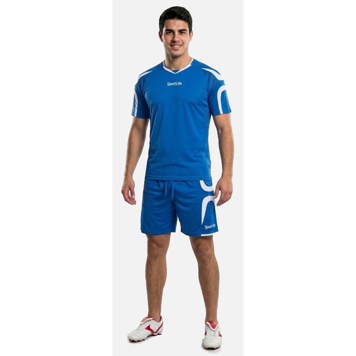 Set Tricou și Short Fotbal ARMURA Albastru/Alb, Poliester, 2XS, 140 CM