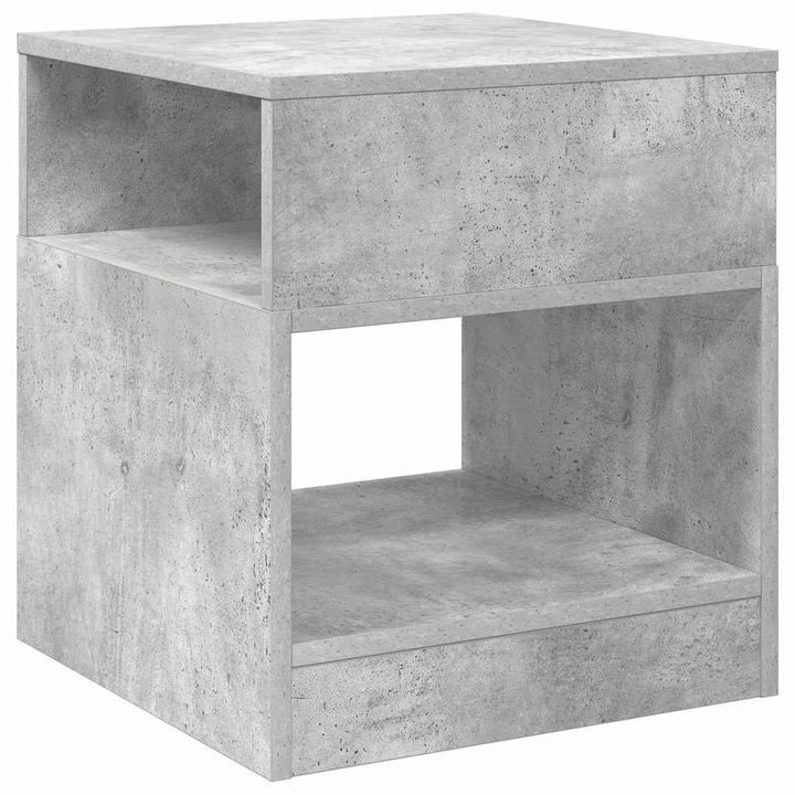 Masa laterala vidaXL, Gri din beton 40, 5 x 40 x 45 cm Lemn compozit