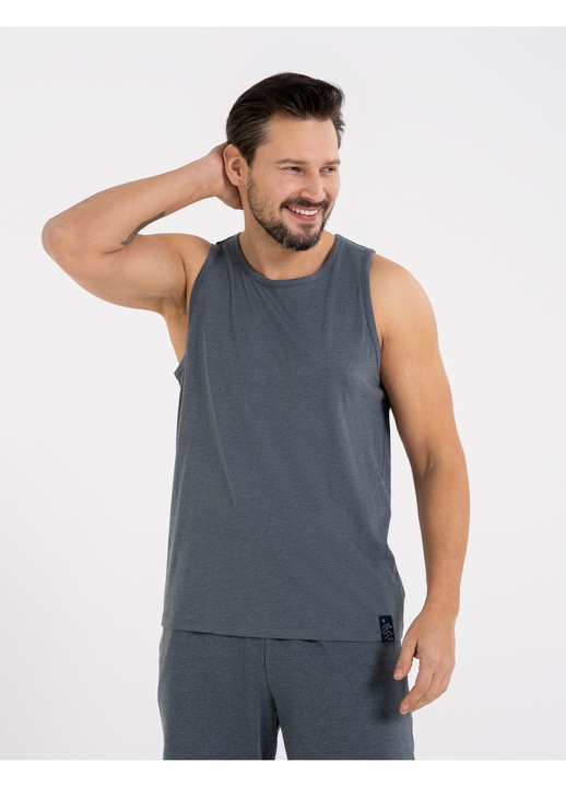 Moraj férfi atléta, egyszerű, szürke, pamut és poliészter, regular szabás, 2XL INTL