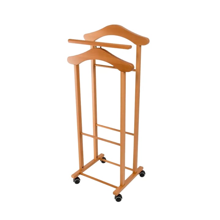 Portmantou suport haine si accesorii Arredamenti Italia, Trendy, 102 x 44 cm, structura din lemn masiv de fag, depozitare eficienta, lemn cires