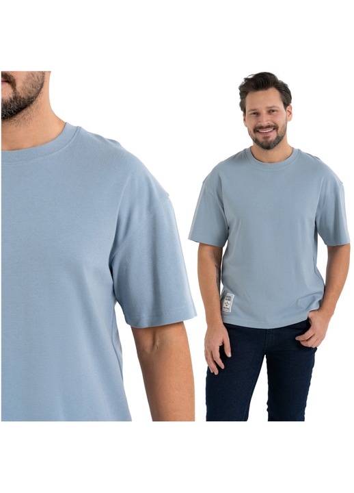 Férfi póló, Moraj, oversize, rövid ujjú, kék