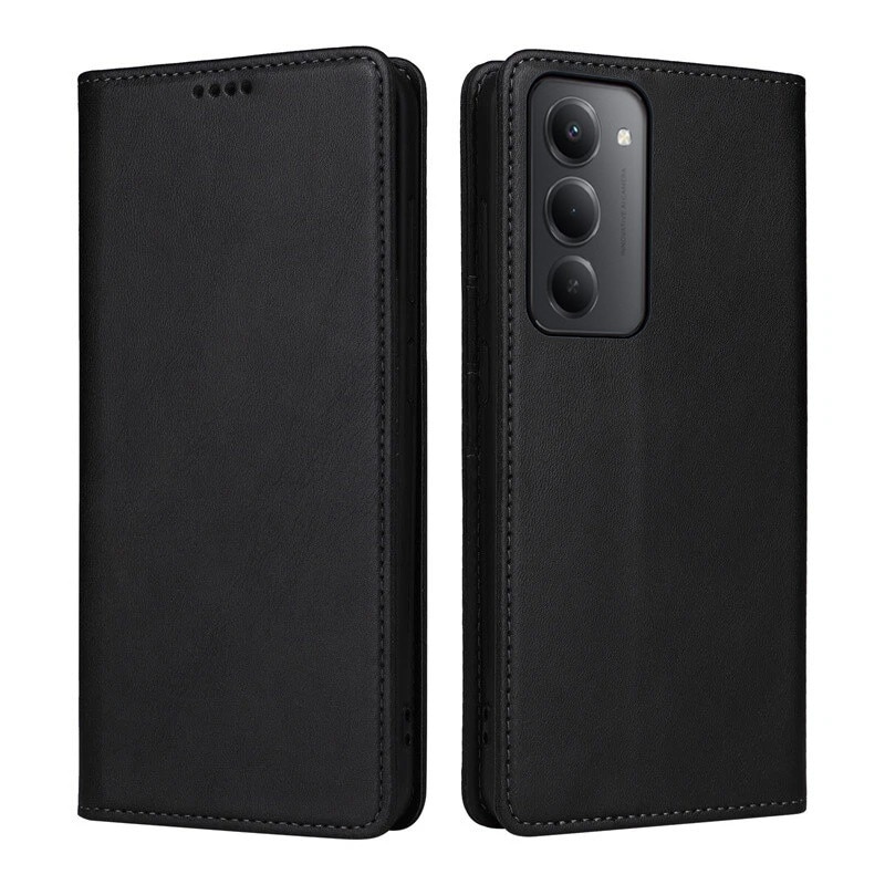 Husa pentru Xiaomi Redmi 15 Daden® Flip Leather Deluxe, Antisoc, Inchidere magnetica, Buzunar card, Calitate Premium, Negru