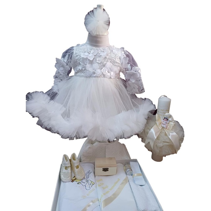 Trusou botez fetita Maria alb