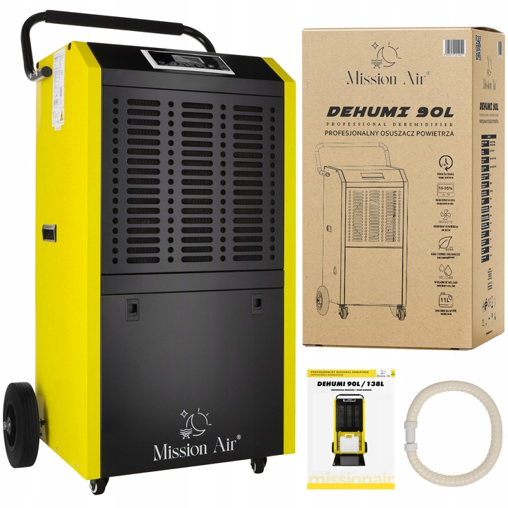 Dezumidificator profesional Mission Air DEHUMI 50L, 51L/zi, 630m³/h, 7L, 89,5x48,5x46,7cm