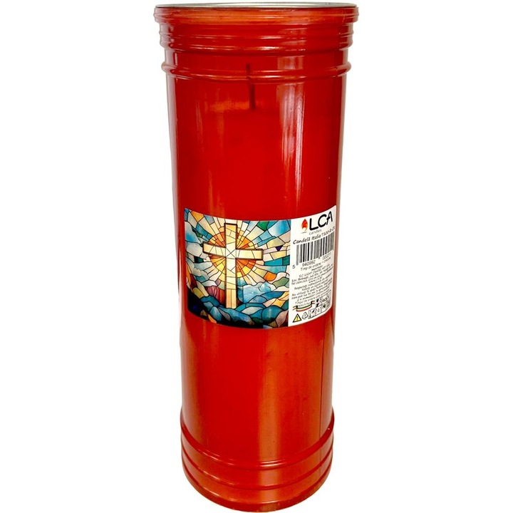 Candela cu Capac Anti-Vant, Rosie