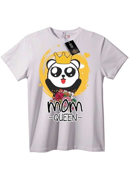 Tricou Mamă Regină Panda, Alb