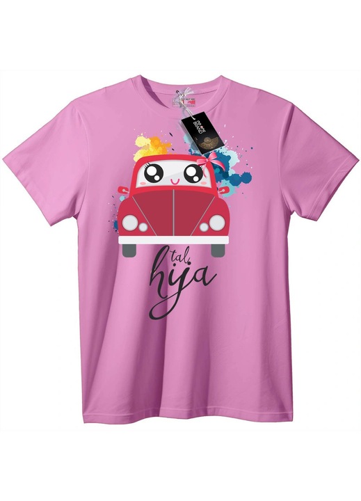 Aranyos piros autos polo, rozsaszin, Candy Pink