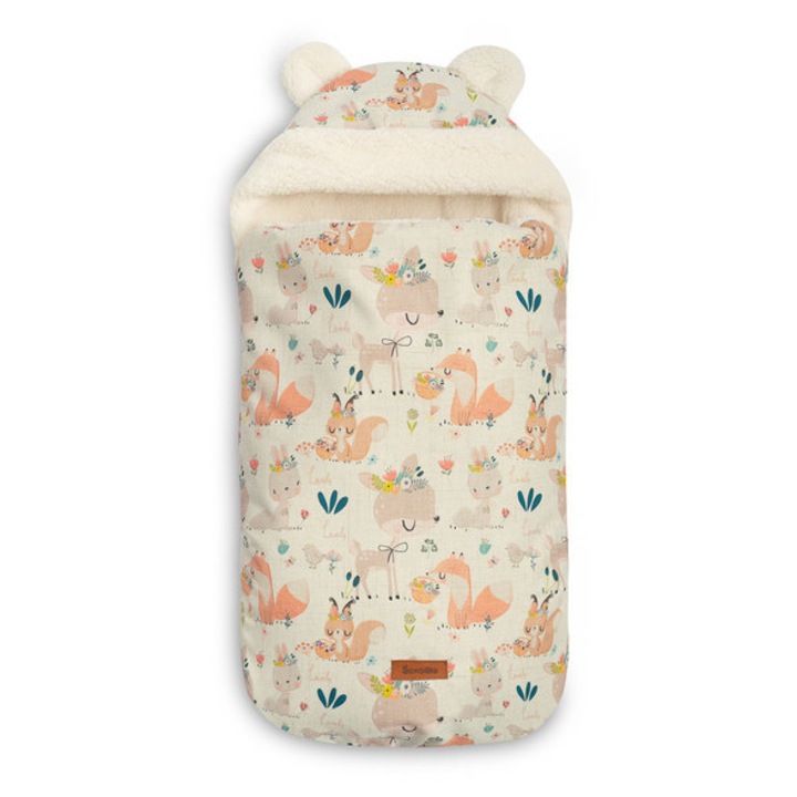 Sac de dormit Sensillo pentru fotelika si carucior, 0-18 luni, 43x80cm, multicolor