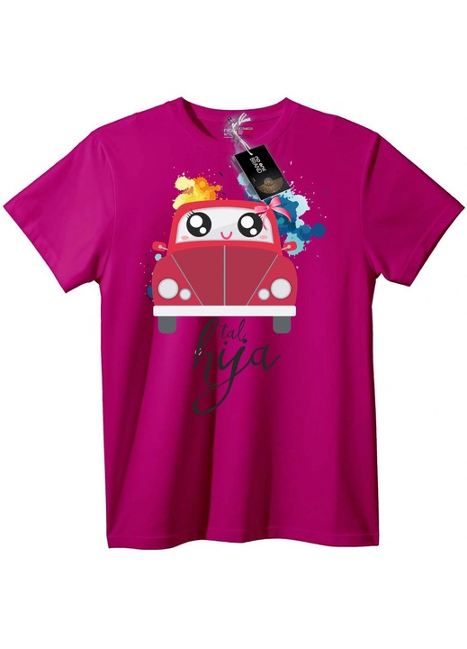 Aranyos piros autos polo, Halványlila