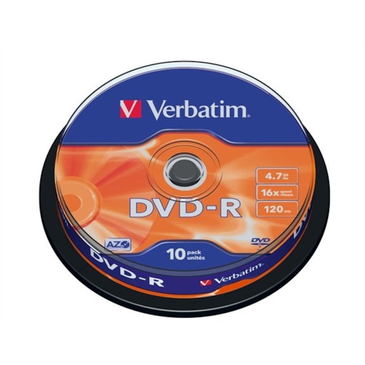 Verbatim DVD-R lemez, AZO, 4,7GB, 16x, 10 db hengeren