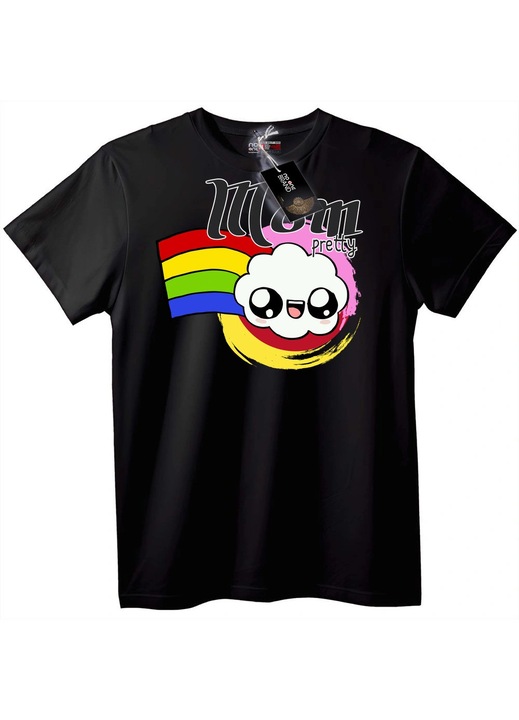 Moom póló, gyönyörű szivárvány felhő, Fekete