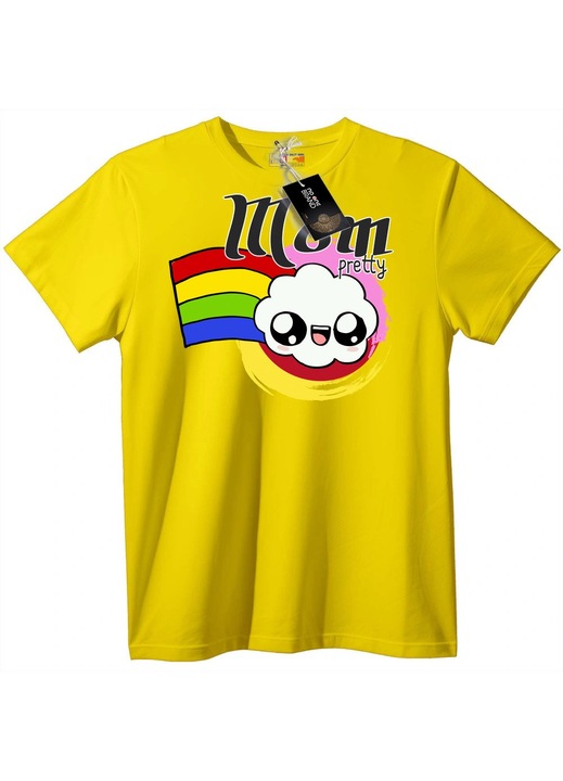 Moom póló, gyönyörű szivárvány felhő, Sárga