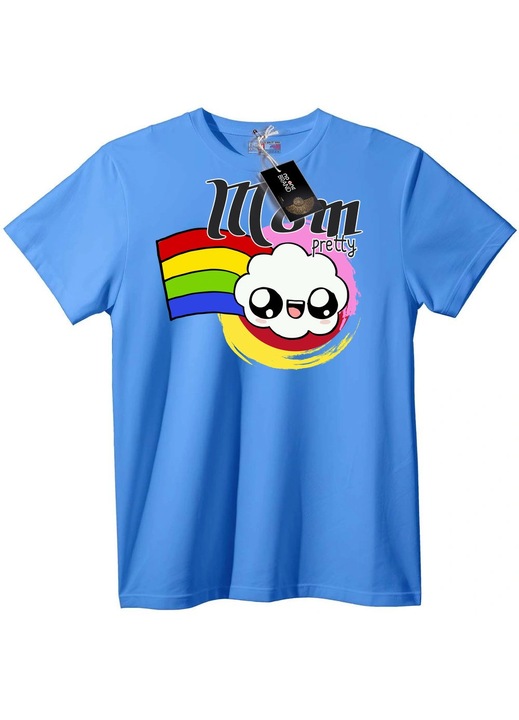 Moom póló, gyönyörű szivárvány felhő, Világoskék