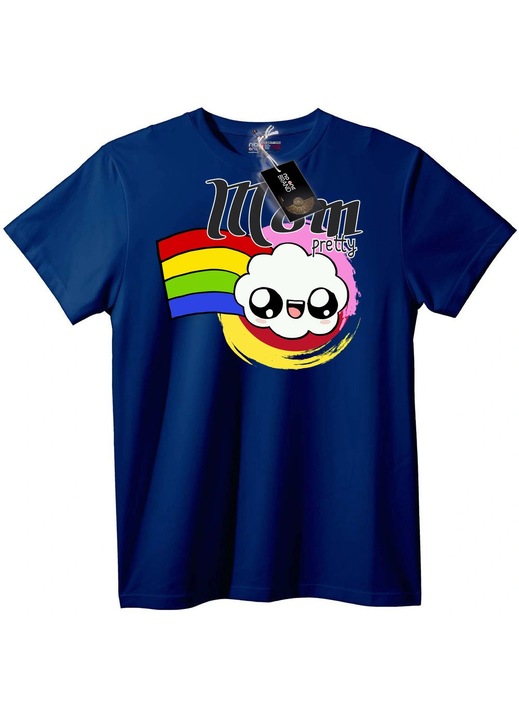 Moom póló, gyönyörű szivárvány felhő, Tengerészkék