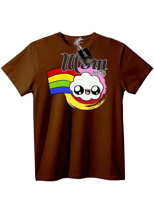 Moom póló, gyönyörű szivárvány felhő, Barna