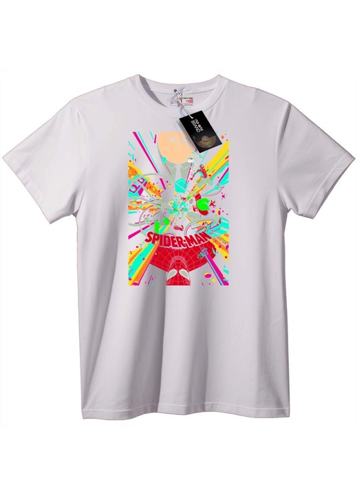 Tricou Spider-Man Arta Neon, Alb