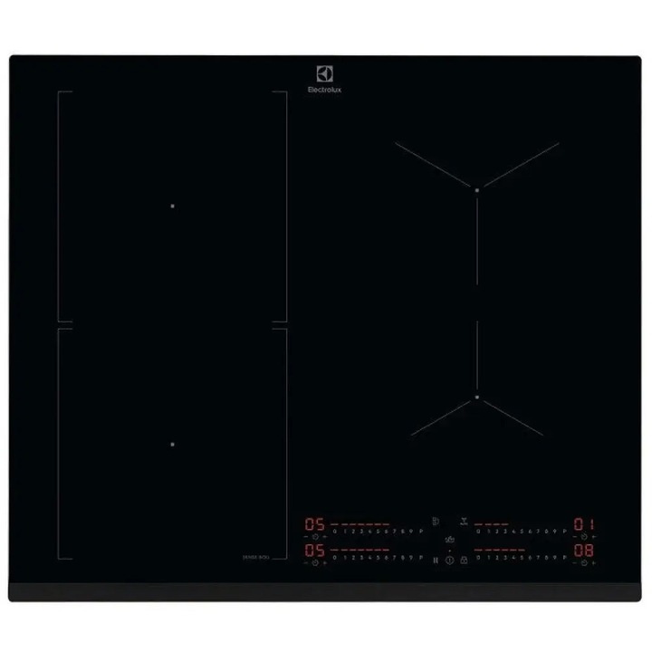 Plita cu inductie Electrolux CIS62450, 4 zone, control touch, zone combinabile, suprafata din sticla ceramica, negru