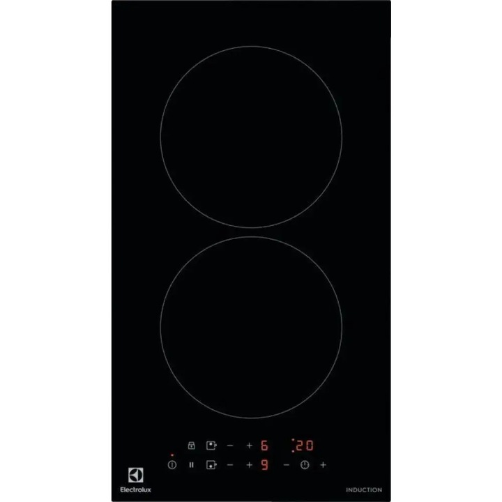 Plita cu inductie Electrolux LIT30231C, incorporabila, 2 zone de gatit, sticla ceramica, control tactil, negru, 1 buc