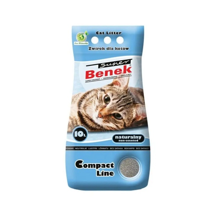 Asternut pentru pisici Super Benek Compact Natural 10 L