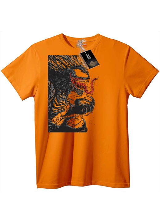 Venom póló - Fekete, piros szimbiótával, Narancssárga