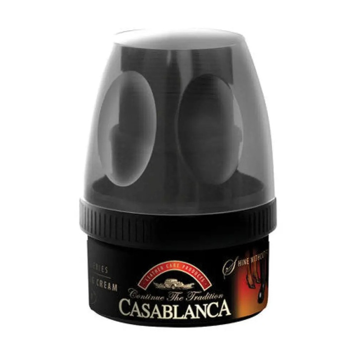 Crema vopsea/polish pentru incaltaminte Casablanca, restaurare si protectie, negru, 60 ml