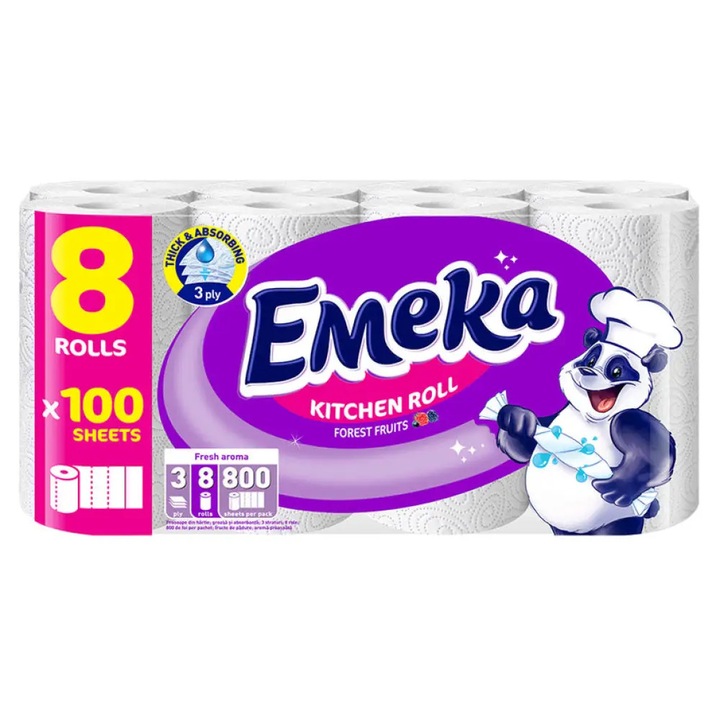 Prosoape de hartie Emeka Forest Fruits 3 straturi set 8 buc