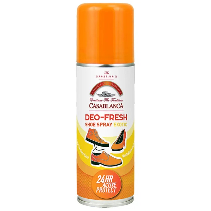Spray pentru incaltaminte/pantofi Casablanca Deo-Fresh, neutralizeaza mirosurile, protectie 24h, Portocaliu