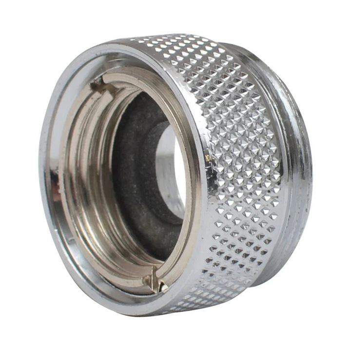 Adaptor perlator Perlator, cu filet adaptabil, cromat, cu garnitura de etansare, argintiu, 1 buc