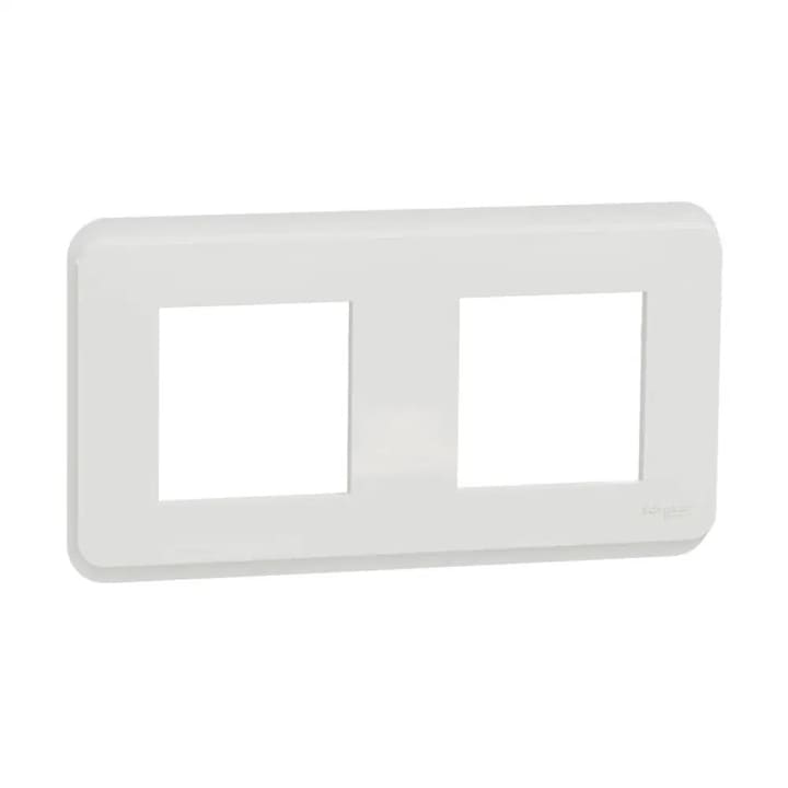 2 Module Plastic Frame Rama dubla Schneider Unica NU400418, pentru 2 module, plastic, alb, 1 ...