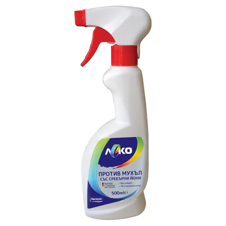 Preparat/spray anti-mucegai Leko cu ioni de argint, fara clor, alb, 500 ml