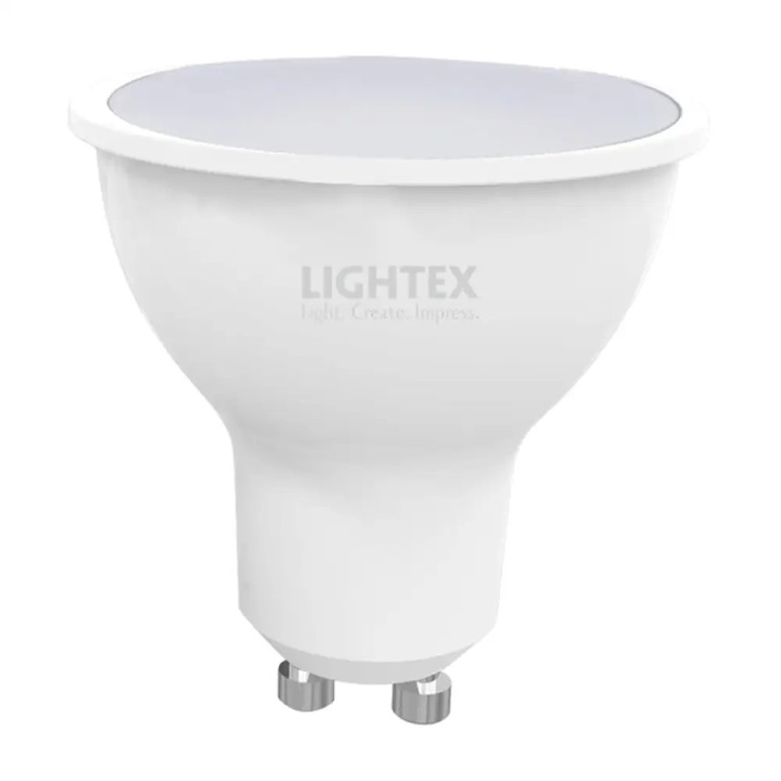 Bec led / lampa Lightex GU10 8.5W, 806 lm, 4000K alb neutru, Alb