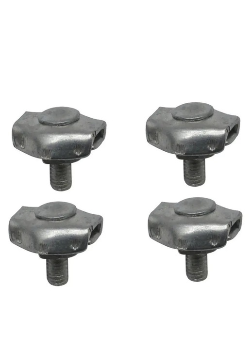 Cleme ovale/clipuri Fixo, pentru cablu 2 mm, zincate, argintiu, 4 bucati