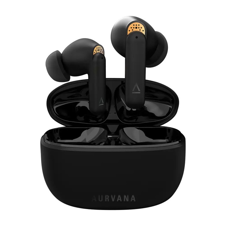 Casti Bluetooth in-ear Creative Aurvana Ace, casti wireless, ANC activa, Super X-Fi, Negru, 1 pereche
