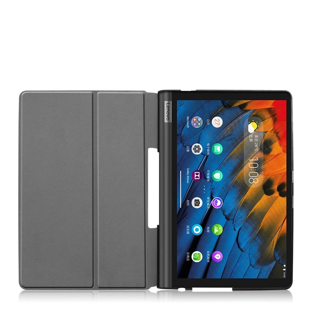 Etui Smart pentru tableta, cu functie de suport, negru, 10.1" - set pentru Lenovo Yoga Smart Tab YT-X705F/YT-X705L