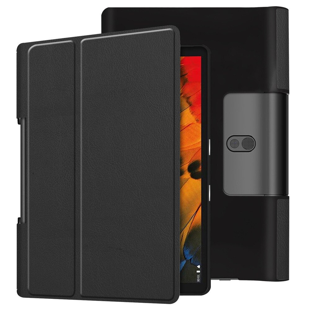 Etui Smart pentru tableta, cu functie de suport, negru, 10.1" - set pentru Lenovo Yoga Smart Tab YT-X705F/YT-X705L
