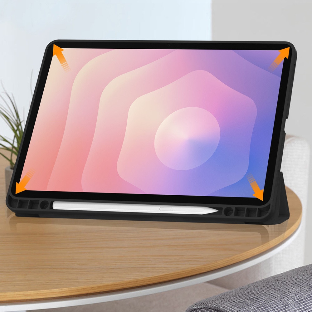 Etui pentru tableta cu clapeta, 11", functie Smart Cover, negru, set pentru Samsung Galaxy Tab S11