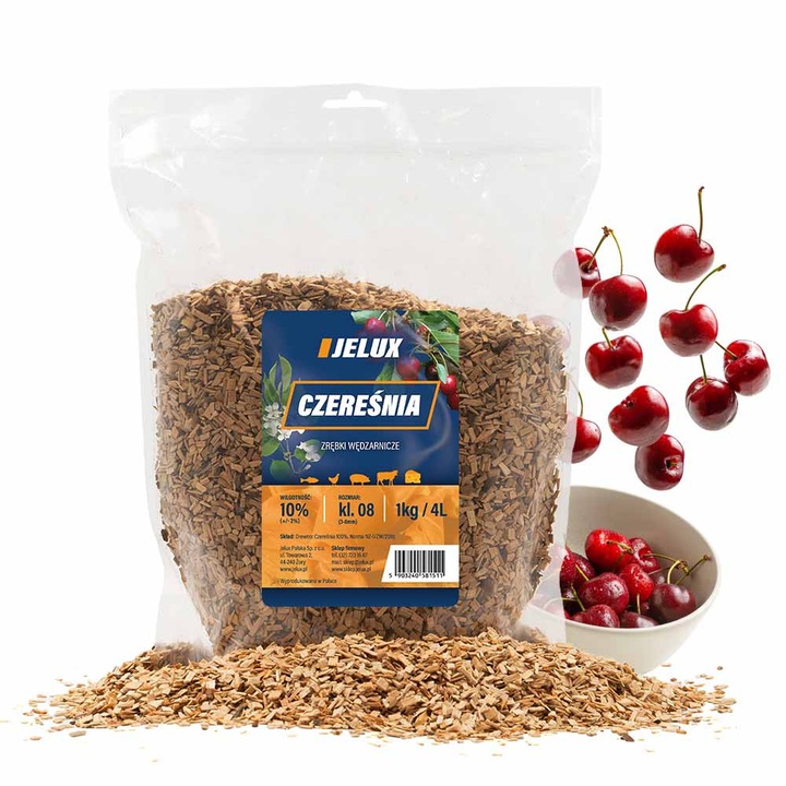 Zrebki de fum cires, Jelux, 1kg, uscate, 10% umiditate