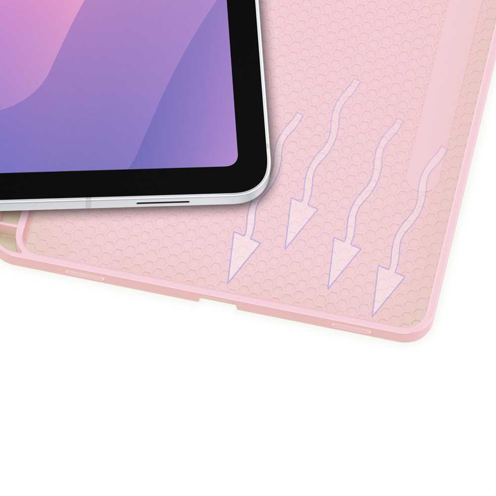 Etui pentru tableta cu clapeta, 11", roz, functie Smart Cover, suport, set