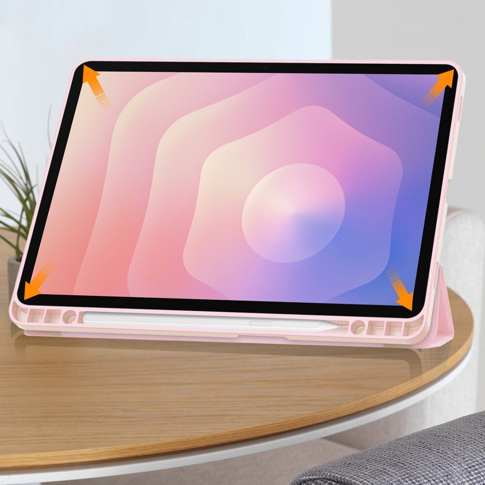 Etui pentru tableta cu clapeta, 11", roz, functie Smart Cover, suport, set