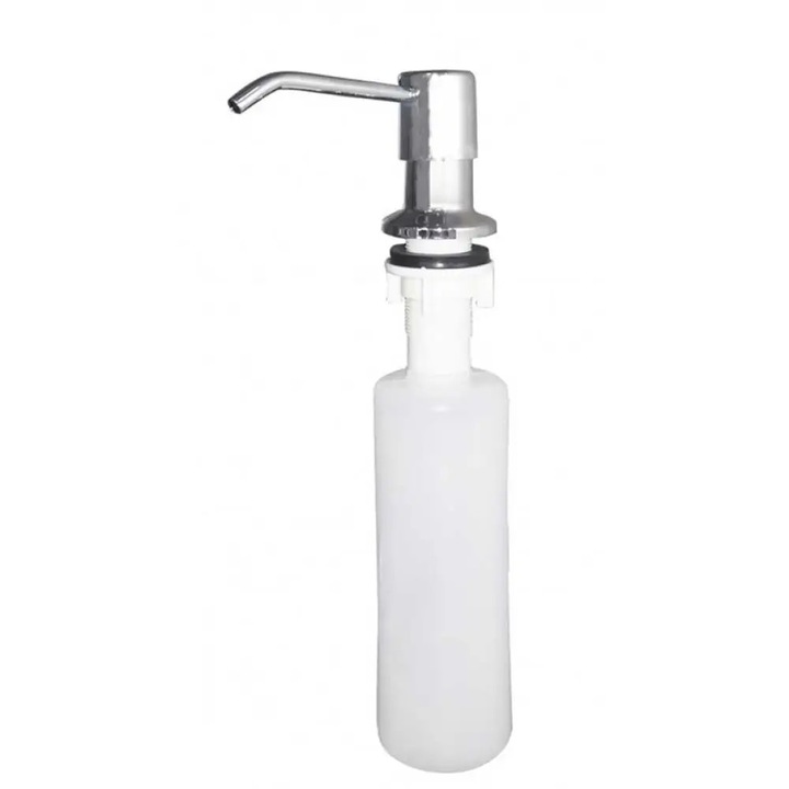 Dozator sapun/pompa Evo Line cu container PVC, finisaj crom, crom/alb, 250 ml