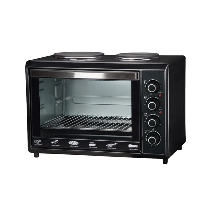 Mini aragaz Crown CMO-240, 2 plite, Negru