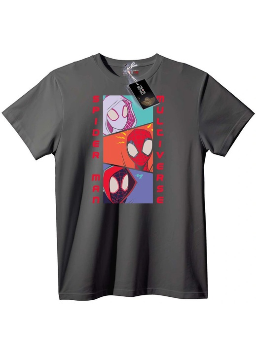 Póló Spider-Man Multiverzum, Szürke, 5XL